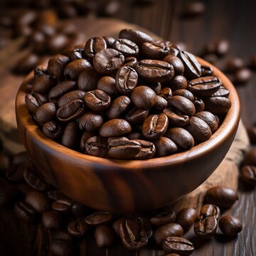 Very nice close coffee beans image Generative AI