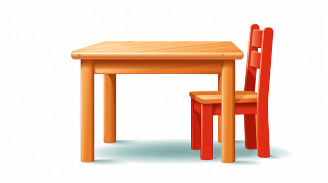 Vector kid table on white background