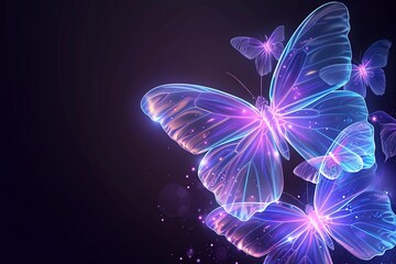bright background with a transparent butterfly
