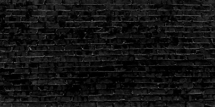 Texture of a brick wall. Vintage background design. Black brick wall background, close up. Antique texture, grunge. The wall is made of bricks. © Sharmin