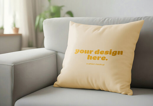 Cushion On The Sofa Mockup