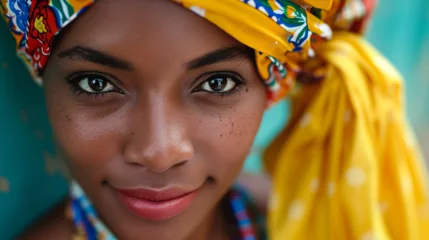 Poster Cuban woman in traditional costume. © Vika art