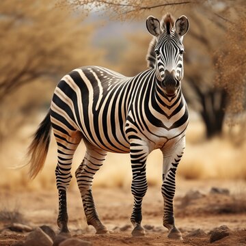 Very nice zebra standing image Generative AI