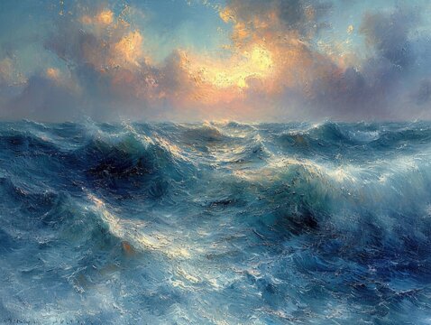  Stormy Sea Heavy Brushwork