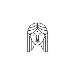 beautiful women minimalist icon logo design vector