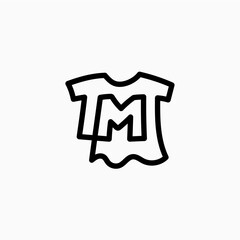 M letter kid tee tshirt apparel clothing monogram logo vector icon illustration