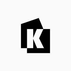 K Letter House Monogram Home mortgage architect architecture logo vector icon illustration