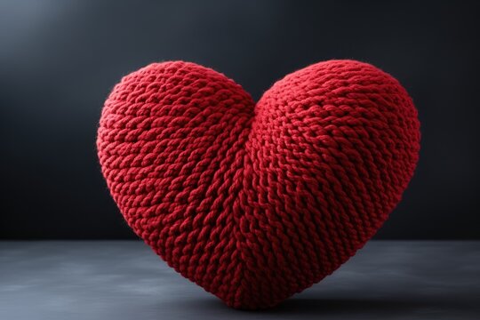 Beautiful Heart Shaped Cusion On Dark Background