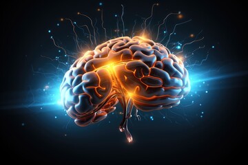 Fototapeta premium Brain fire disease diagnostics CT angiography contrast-enhanced brain vascular imaging. Neuroimaging specialties neuroradiology conditions such as brain aneurysm, head trauma, and human brain abscess.