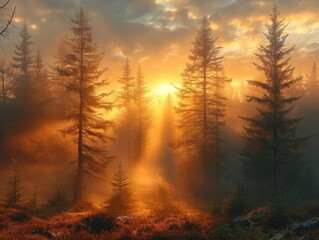  Misty Forest Sunrise