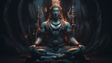 Hindu God Shiva - obrazy, fototapety, plakaty