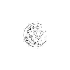 diamond leaf icon logo design vector
