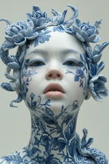 A Woman Made of  Painted Porcelain