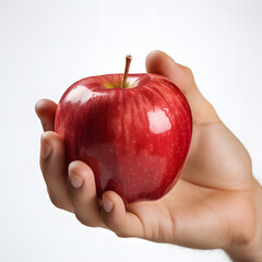 Close-up of a person eating an apple isolated on white background, photo, png
