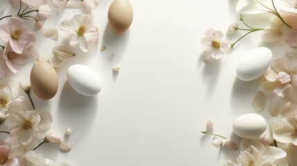 white orchid flower, Easter background, Easter holiday