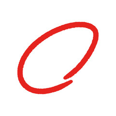 ラフな手書きの赤い丸 - 正解･マル付け･重要のイメージ素材