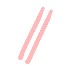 シンプルな手書きの2本の斜めの線 - おしゃれな落書きの素材 - ピンク色の斜線