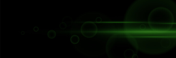 Light glare of light. A flash of lines and shimmer particles. Horizontal neon light.