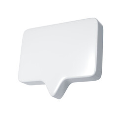 3D White text bubble frame. Social media online platform concept icon, communication on application. For Valentine, web design, wedding, sticker, greeting card