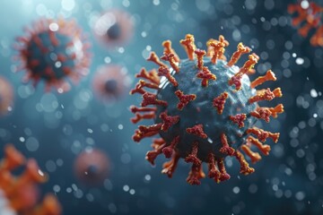 SARS CoV 2 outbreak caused by novel coronavirus 2019 nCov as dangerous pandemic flu strain - obrazy, fototapety, plakaty