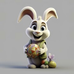 easter bunny with egg, easter background, easter holiday, easter