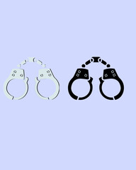 Closed Jail Cuffs: Cartoon Handcuffs Vector Illustration. Ideal for Detention Imagery. A Symbol of Crime, featuring Police Handcuffs. Creative Concept