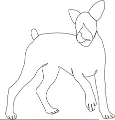 continuous line of pet dog animals