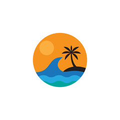 outdoor holidays icon logo design vector