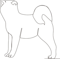 continuous line of pet dog animals