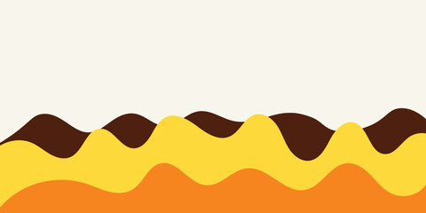 Sea waves yelow and brown layer vector background illustration.