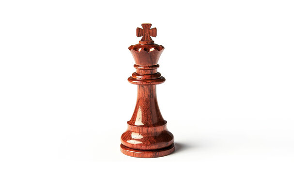 simple chess king piece isolated on white background, front view. Generative Ai.