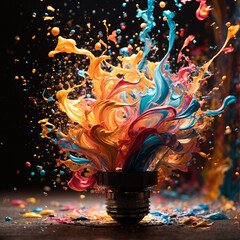 Splash Colorful Paint background with lights