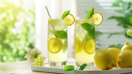 Lemonade in two glasses