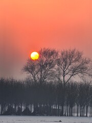 sunset in the mountains