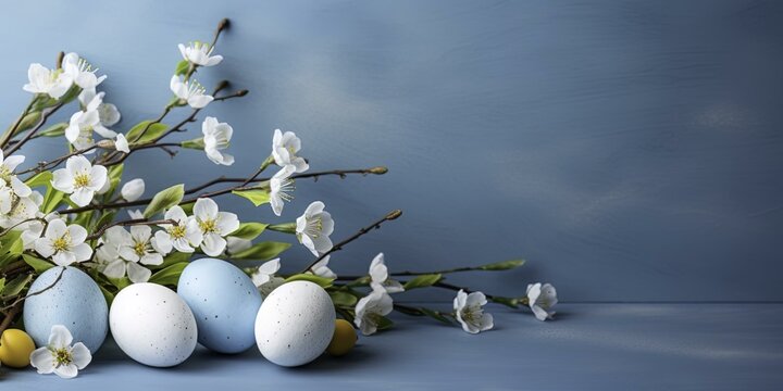 easter eggs in a nest, Easter background, Easter holiday