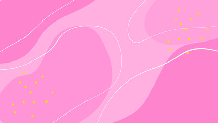 Light pink wavy animated background. Abstract romantic girlish design. Red purple waves. Cartoon childish simple fluid creative backdrop. Valentines sale with yellow hand drawn dots. Beautiful fashion