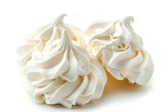 White background with meringue isolated