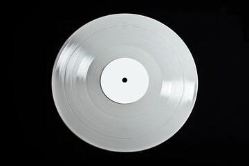 Black isolated mock up template for white vinyl record label sticker