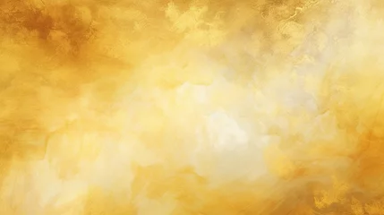 Fotobehang Abstract golden texture on watercolor style background. Golden painting texture concept. Generative AI © Alpa