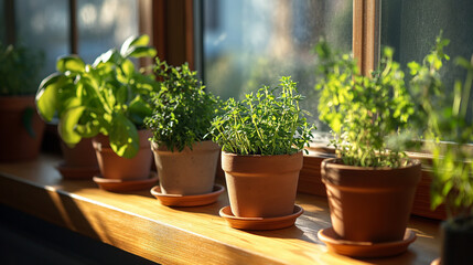 Grow your own trend, people growing veggies and herbs indoors on a sunny windowsill. Growing edibles, grow herbs and veggies on a budget	