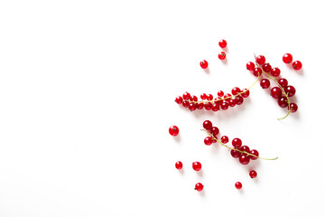 red currant on white background. Food concept
