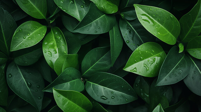 Beautiful closeup photo of green leaves. wallpaper background for desktop web design for ads and copy space print	