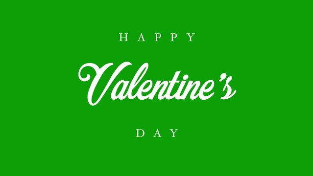 Video text greeting happy valentines on a green background