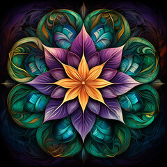Farbige Mandala - Blüten