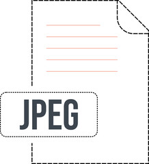 Fototapeta premium JPEG file format icon dashed outline
