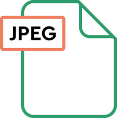 JPEG File format icon rounded shapes outline