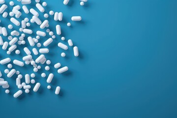 Abstract concept of drugs on blue background.