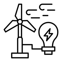   Wind Power line icon
