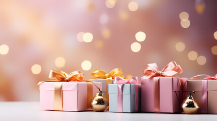 Gift box background with copy space for Christmas gifts, holidays or birthdays