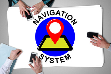 Navigation system concept placed on a desk